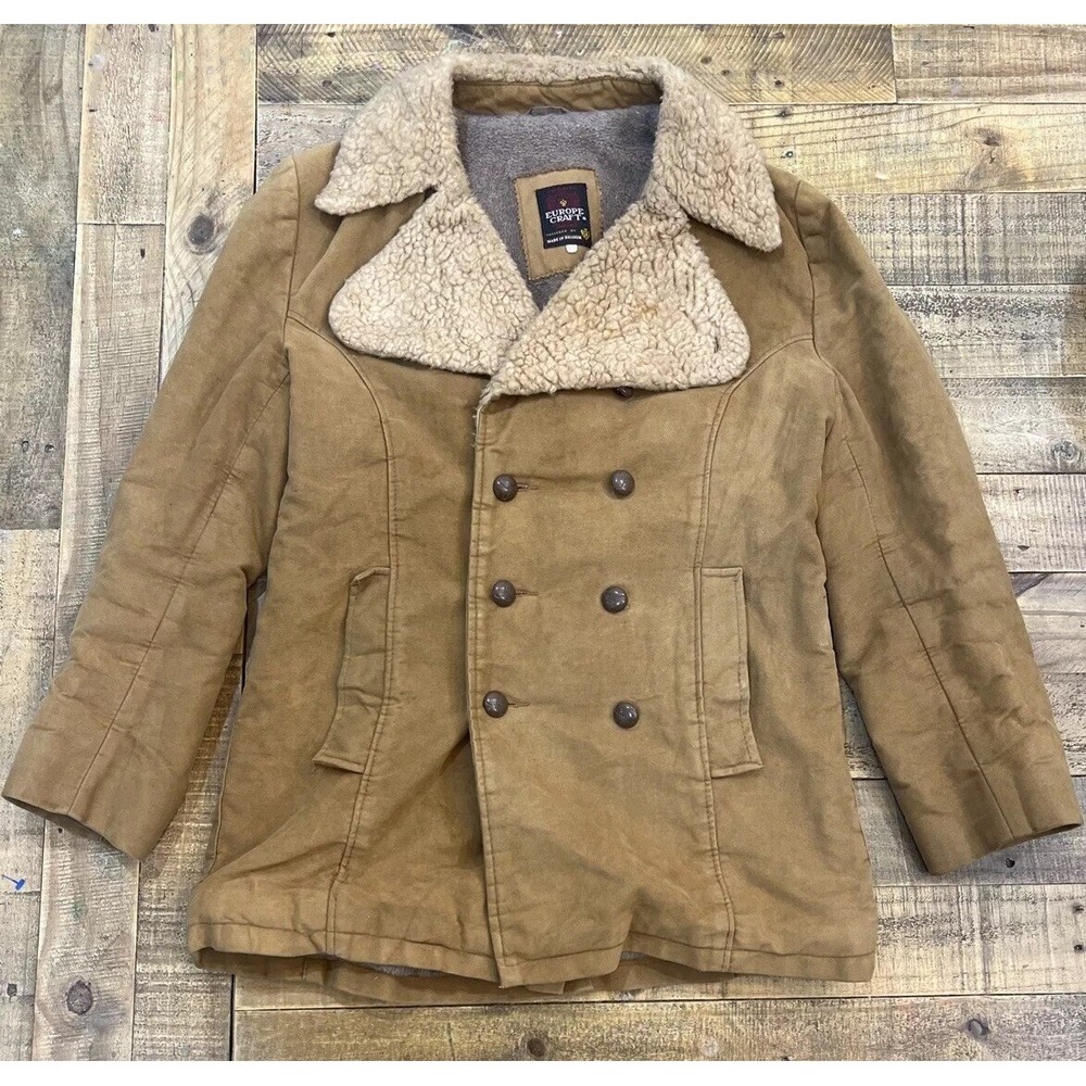 Vintage Europe Craft Men's Heavy Coat Genuine Saliksued Made in Belgium 44 Read